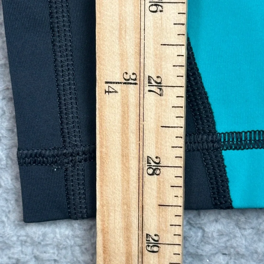 Lululemon Run Inspire Crop II Leggings Womens 4 Black Teal Luxtreme Yoga Gym